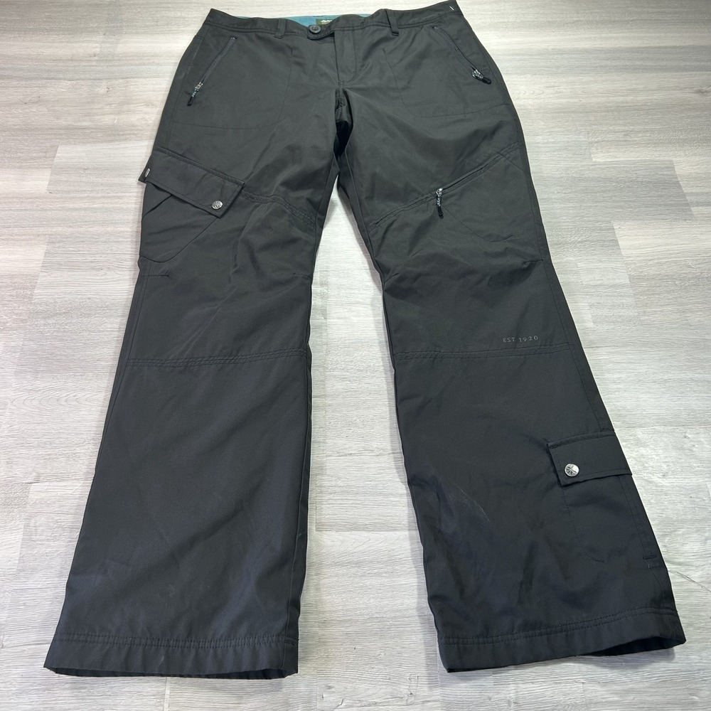 Eddie Bauer Fleece Lined Pants Womens 16 Tall Black Ski Snowboard Insulated